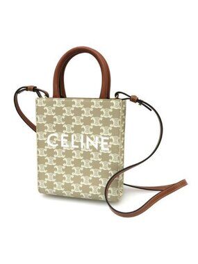 Celine Mini Vertical Cabas Triomphe Canvas Messenger Bag